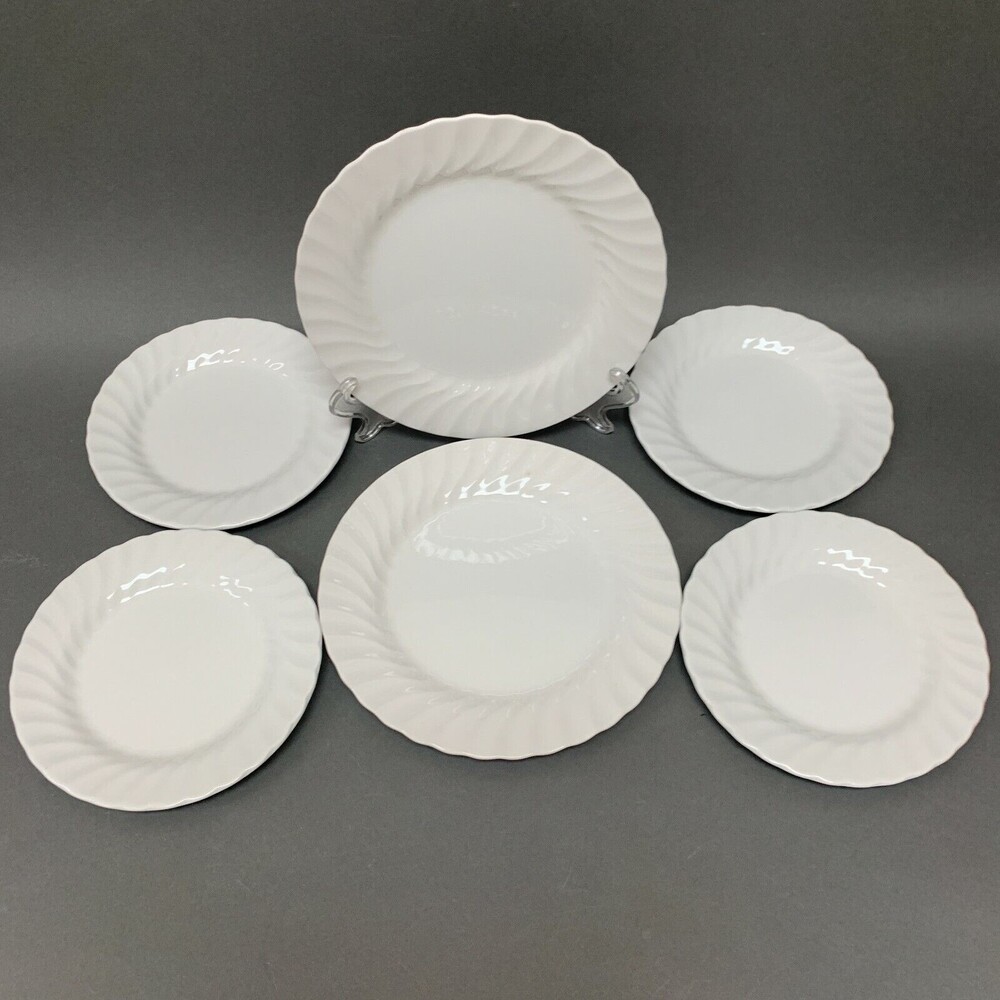Johnson Bros Brothers White Swirl Salad‎ Bread and Butter Plates Lot of 6